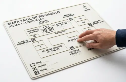 Mapa tátil de pavimento